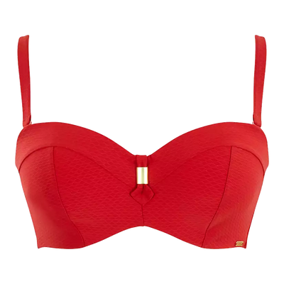 Panache Swim Marianna Bandeau Bikini Top Crimson
