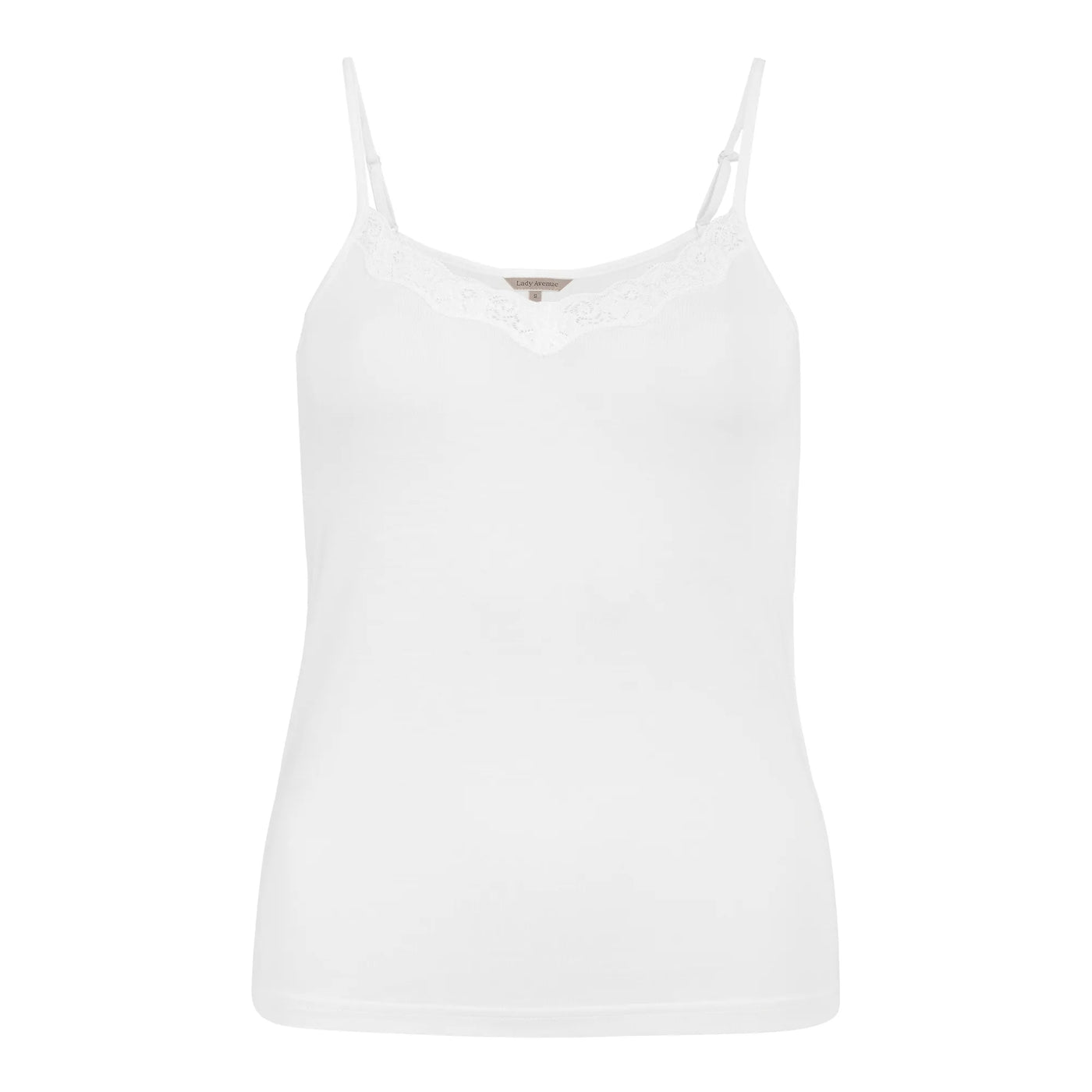Lady Avenue Silk Jersey Lace camisole Spets Off-white