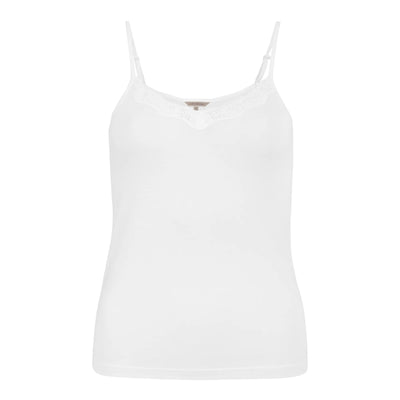 Lady Avenue Silk Jersey Lace camisole Spets Off-white