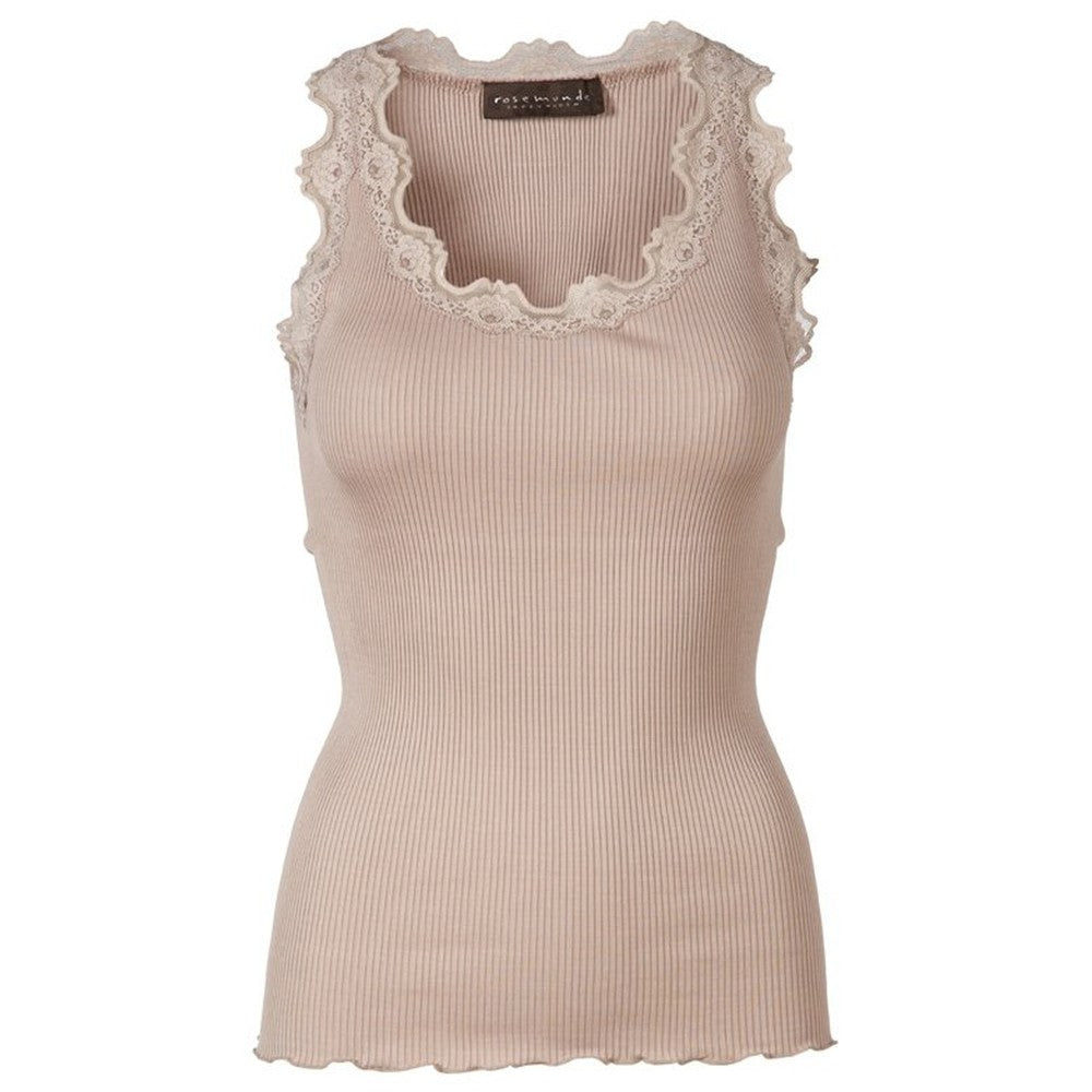 Rosemunde Classic silk top with lace Cacao