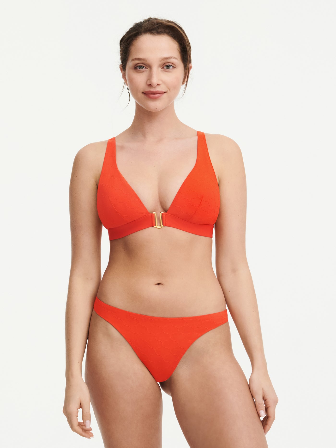 Chantelle Beachwear Glow wirefree plunge bra Bright Orange