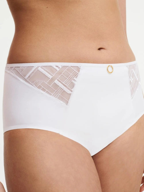 Chantelle Graphic Support High Waisted Full Brief White