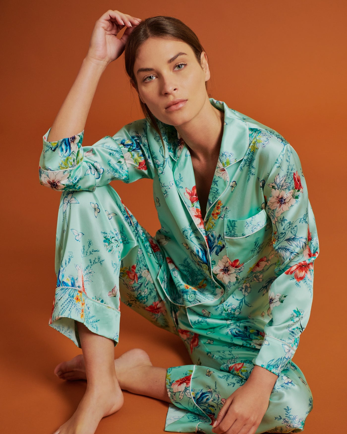 Luna di Seta Floral Garden Silk Pyjama