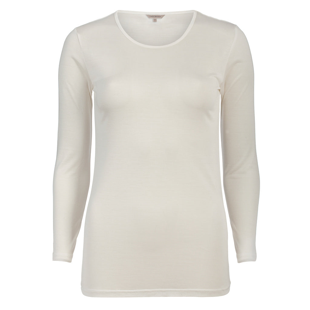 Lady Avenue Silk Jersey longsleeve t-shirt Off-white