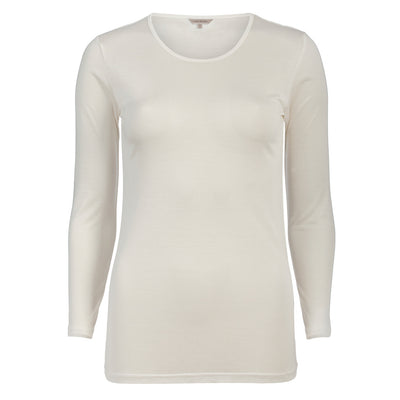 Lady Avenue Silk Jersey longsleeve t-shirt Off-white