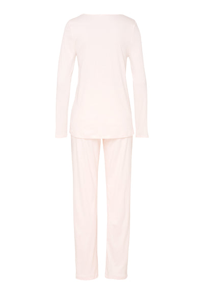 Hanro Moments Nightwear Long sleeve pajama Crystal Pink