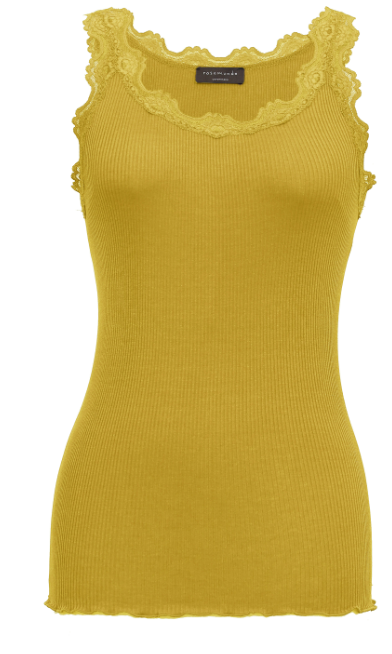 Rosemunde Classic silk top with lace Olive oil