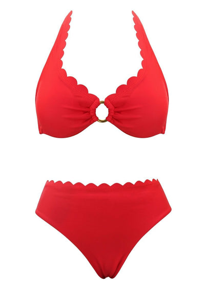Kaanda Beach life Venus underwire halter bikini red