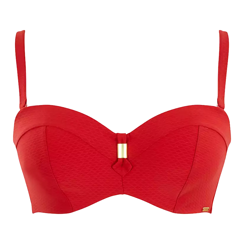 Panache Swim Marianna Bandeau Bikini Top Crimson