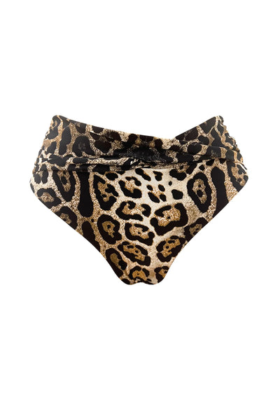 Kaanda Beach life Cheetah Front Twist Mid Rise Bottom