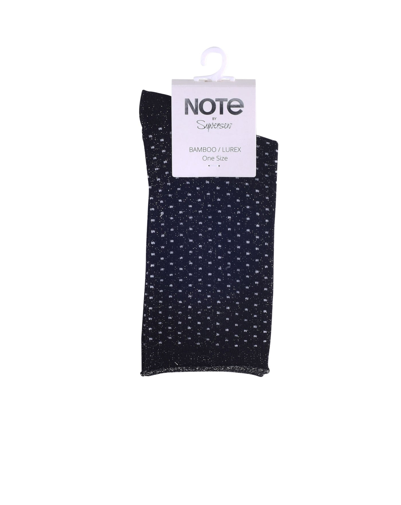 Note bamboo/lurex Black SIlver dots
