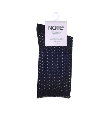 Note bamboo/lurex Black SIlver dots