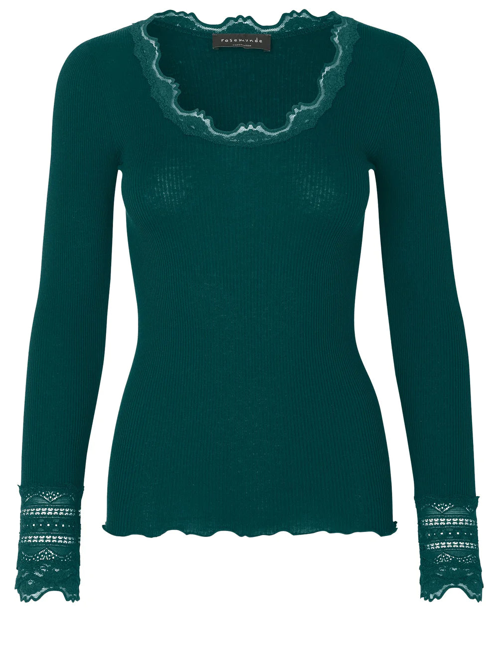 Rosemunde Blouse with lace Dark teal