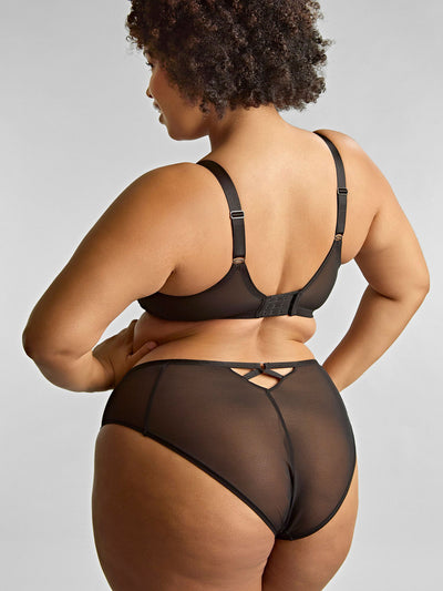 Panache Ella High Leg Brief Black Sequin