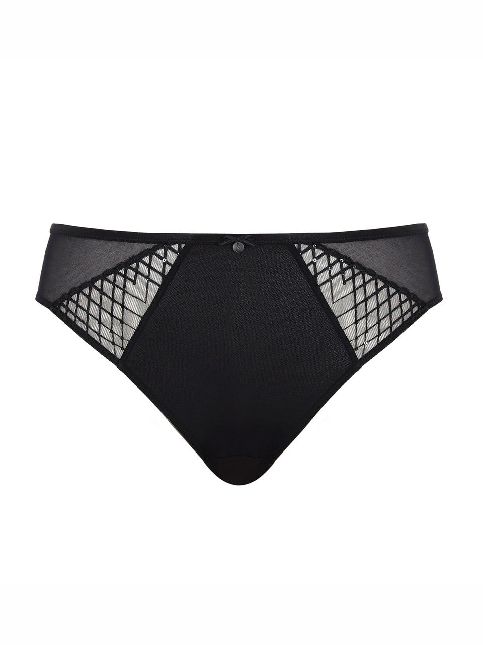 Panache Ella High Leg Brief Black Sequin
