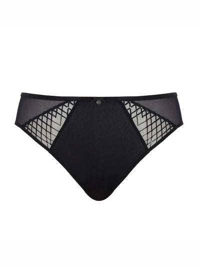 Panache Ella High Leg Brief Black Sequin