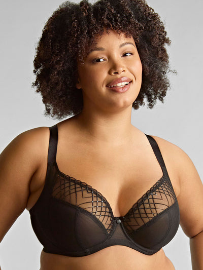 Panache Ella Plunge Bra Black Sequin