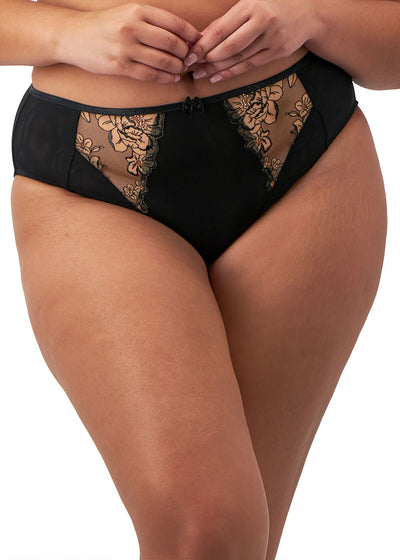 Elomi Teagan High Leg Brief Black Almond