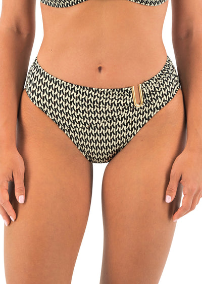 Fantasie Swim Koh Lipe Mid rise bikini brief Black & Cream