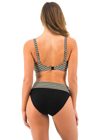 Fantasie Swim Koh Lipe Fold bikini brief Black & Cream