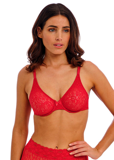 Wacoal Halo lace Underwired bra Equestrian Red
