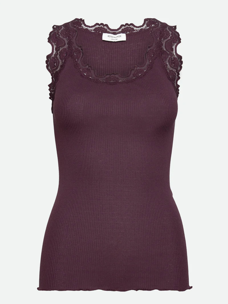 Rosemunde Classic silk top with lace Winetasting