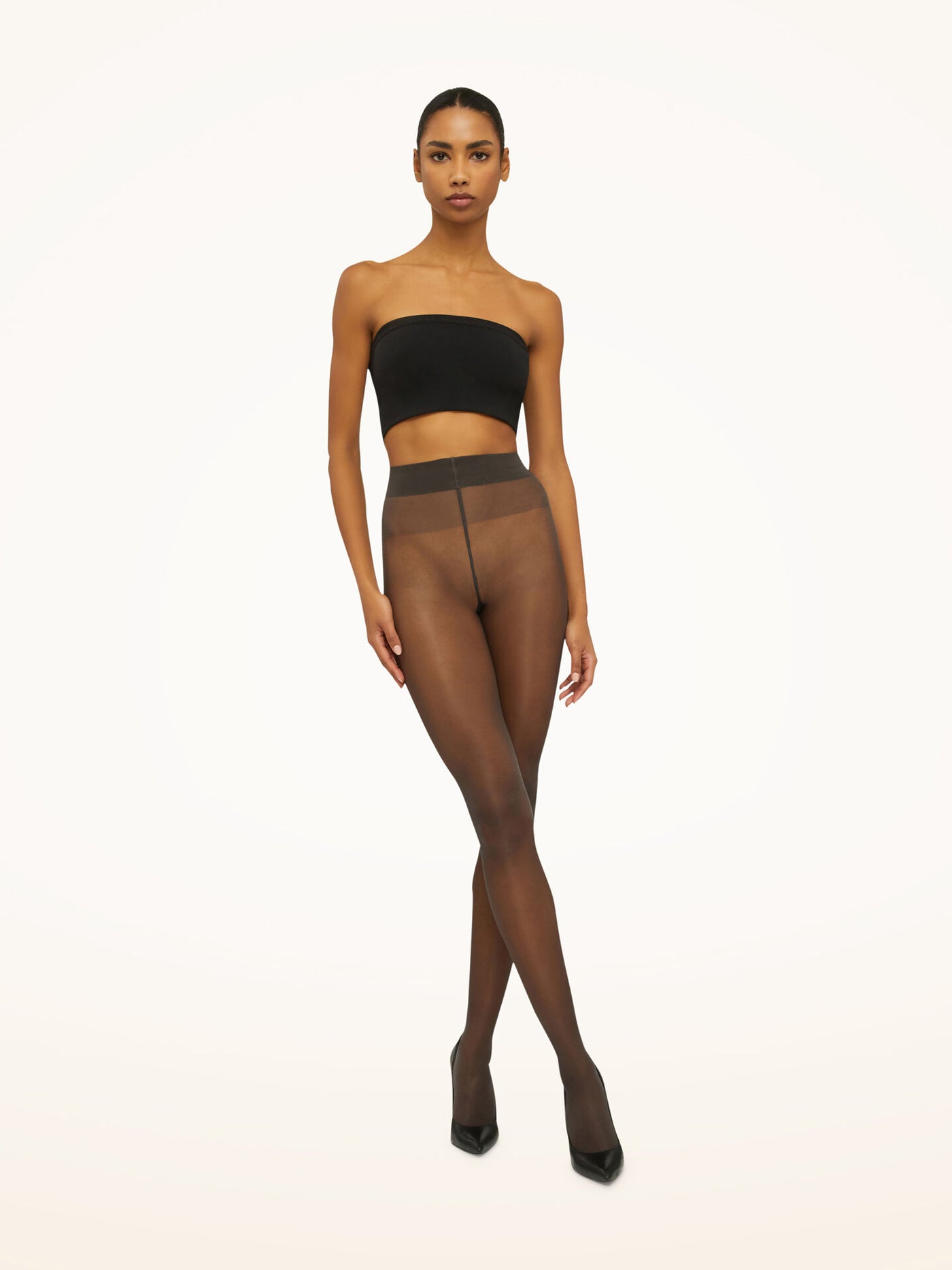 Wolford Satin touch 20 tights Nearly Black 3 for 2