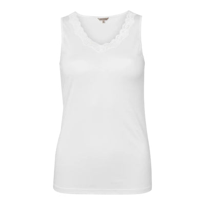 Lady Avenue Silk Jersey lace top Off-white