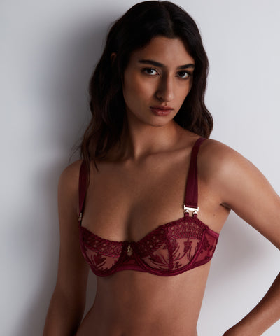 Aubade Magnetic Spell Half Cup Bra Crimson Red