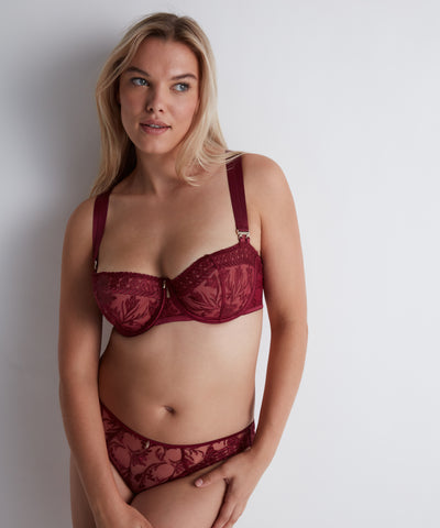 Aubade Magnetic Spell Half Cup Bra Crimson Red