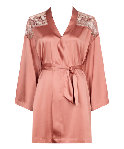 Aubade Midnight Whisper Silk Kimono Warm Pink