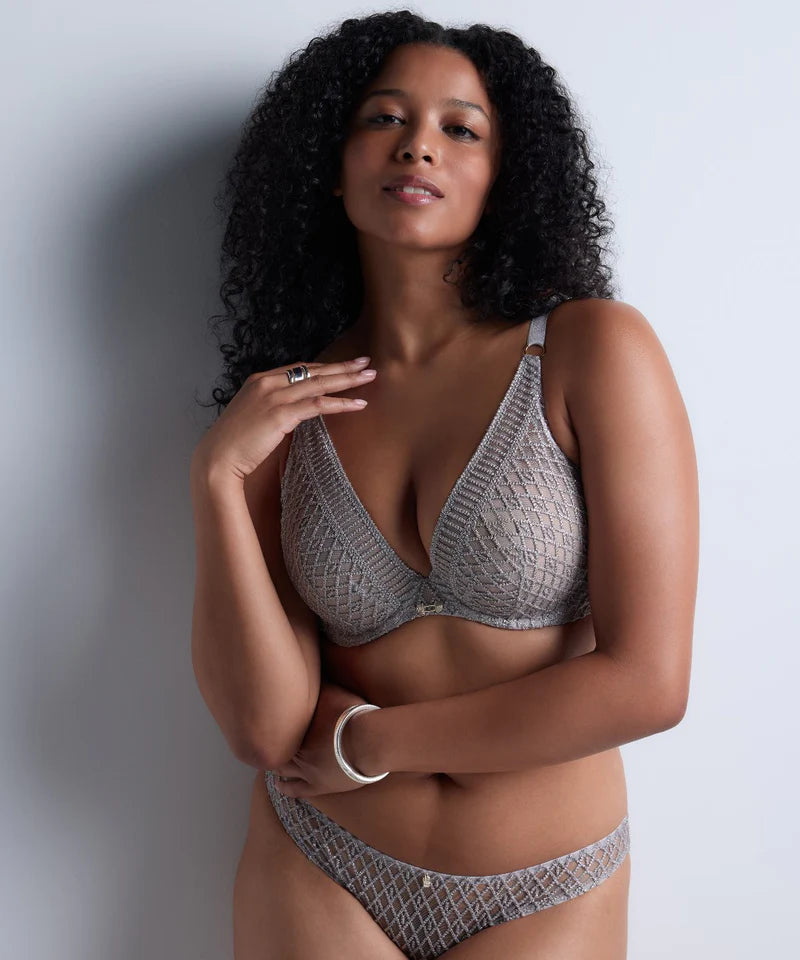 Aubade Stardust Dream Triangle Plunge bra Cosmos SIlver