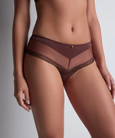 Aubade Sheer Emotion Cheeky brief Sepia