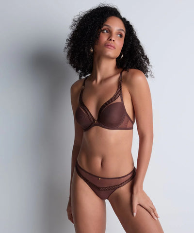 Aubade Sheer Emotion Triangle bra Sepia