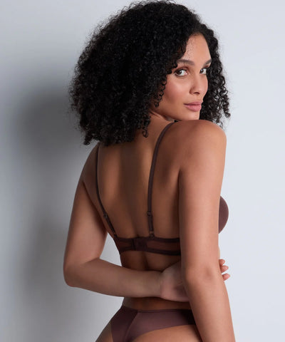 Aubade Sheer Emotion Triangle bra Sepia