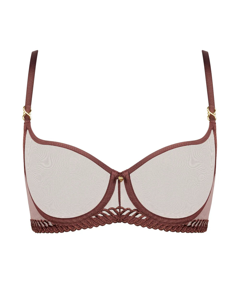 Aubade Sheer Emotion Half Cup Bra Sepia