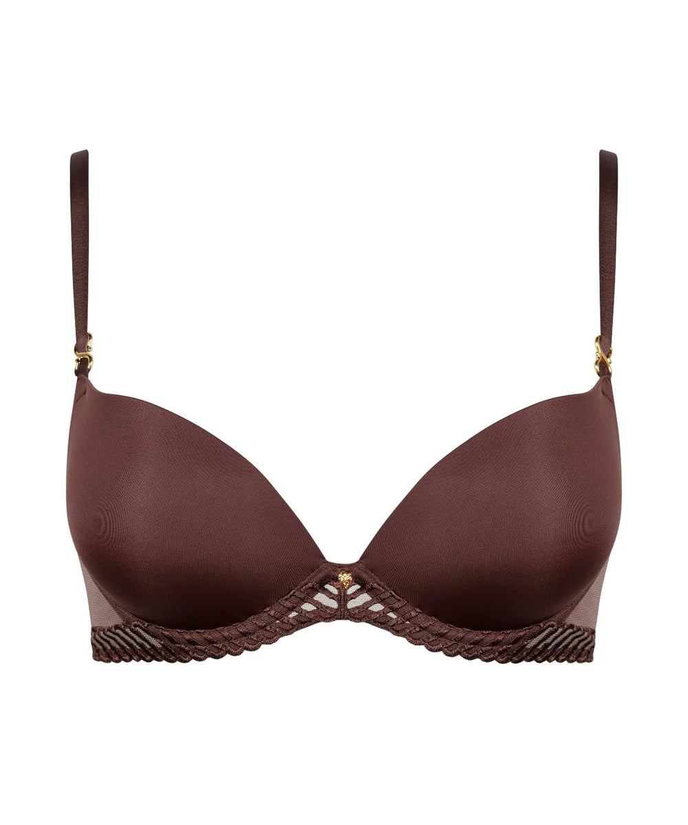 Aubade Sheer Emotion  Moulded push-up bra Sepia
