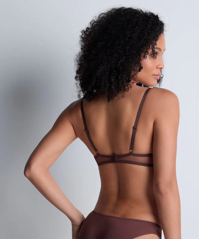 Aubade Sheer Emotion  Moulded push-up bra Sepia