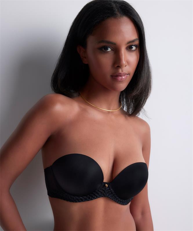 Aubade Sheer Emotion Bandeau Plunge Bra Black
