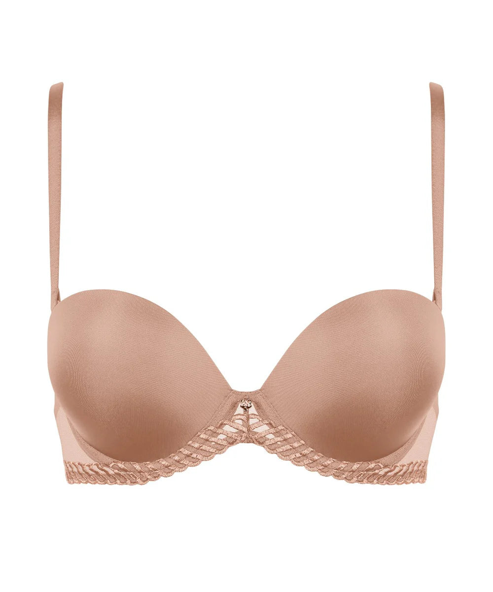 Aubade Sheer Emotion Bandeau Plunge Bra Sand