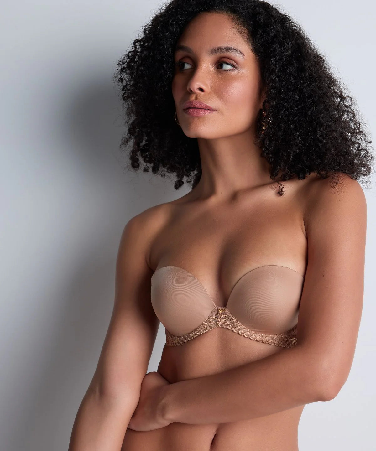 Aubade Sheer Emotion Bandeau Plunge Bra Sand