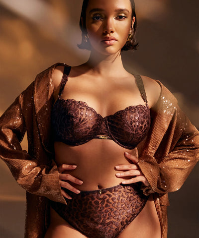 Aubade Crazy in Love Half Cup Bra Satin Brown