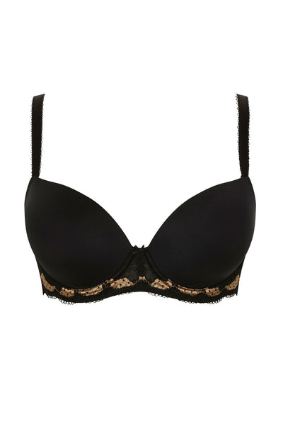 Panache Clara Moulded Sweetheart bra Black/Gold