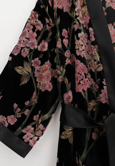 Luna di seta kimono devoré velvet bouquet