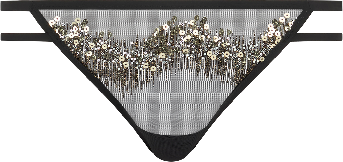 Chantelle X Genesis Tanga Glitter Black