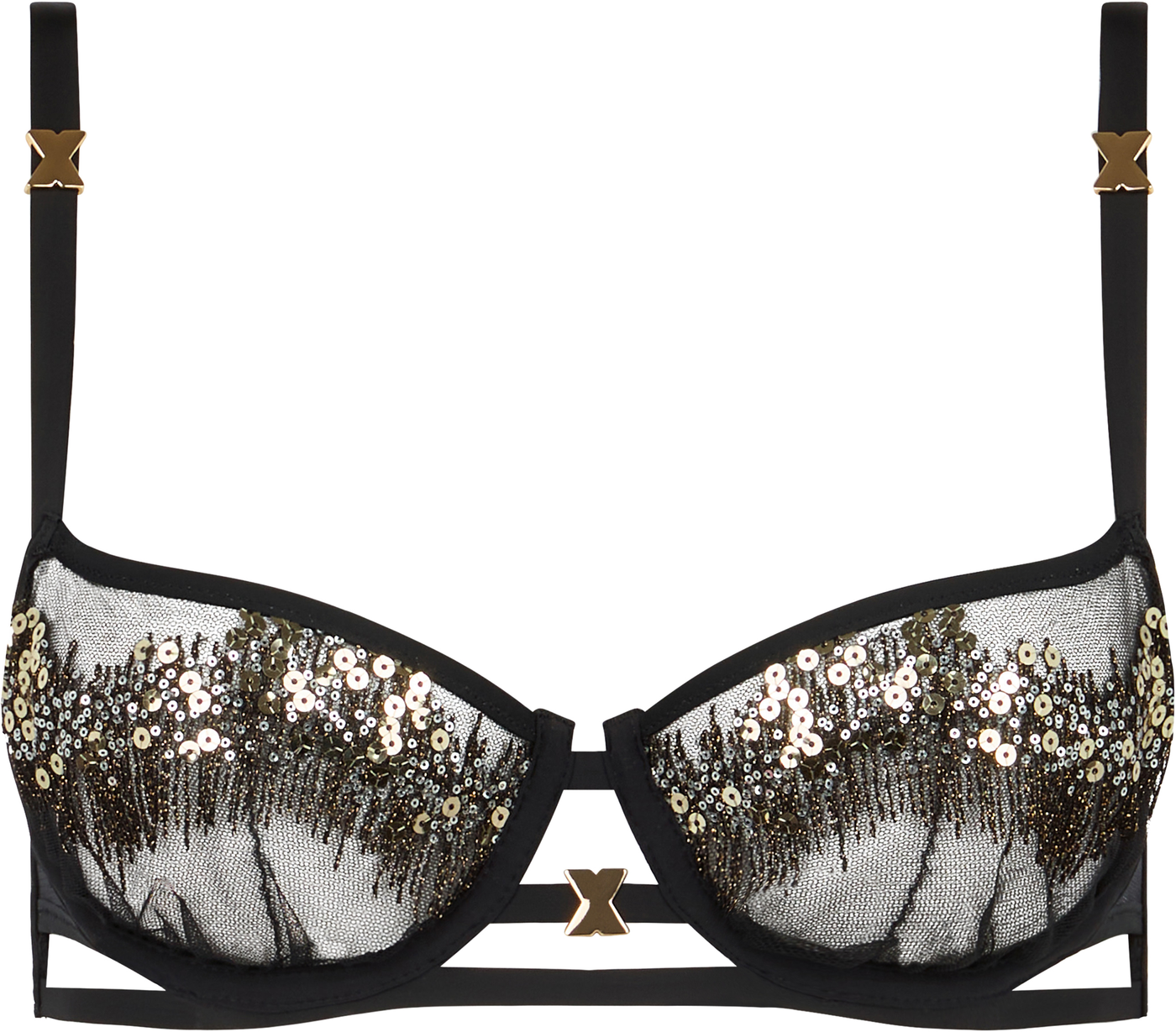 Chantelle X Genesis Half-cup balcony bra Glitter Black