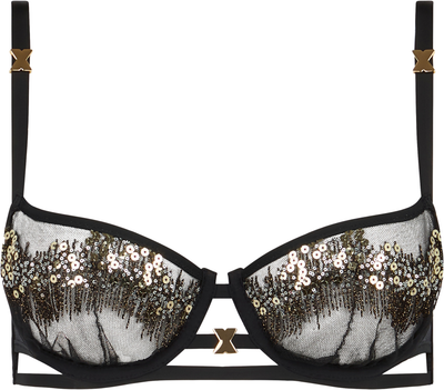 Chantelle X Genesis Half-cup balcony bra Glitter Black