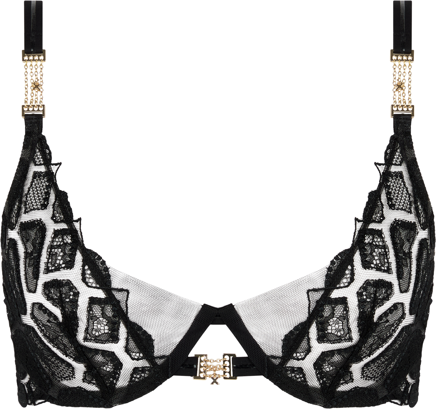 Chantelle X  Reptilia Plunge underwired bra Black
