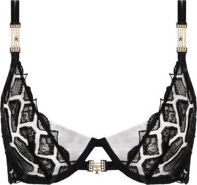 Chantelle X  Reptilia Plunge underwired bra Black