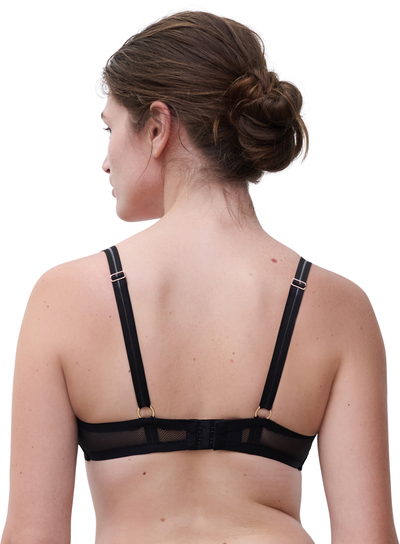 Chantelle X  Reptilia Plunge underwired bra Black